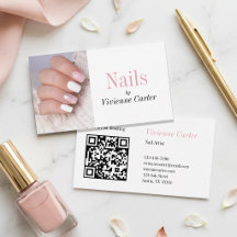 Código QR de Artista de Unhas Moderno Rosa Bege Br