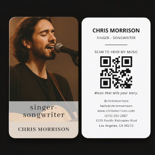 Cartão De Visita Código QR de Artista Musical 