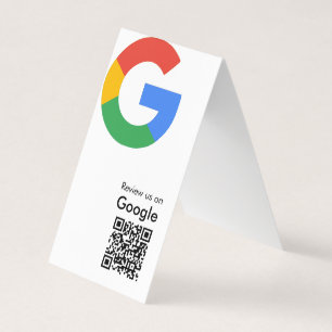 Cartão De Visita Código QR de Avaliação do Google Moderno e Elegant