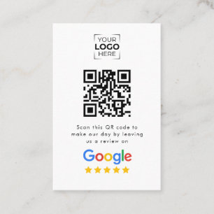 Cartão De Visita Código QR de Avaliação do Google Negócios