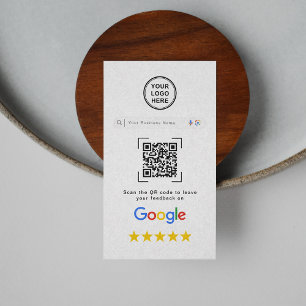 Cartão De Visita Código QR de Avaliação Google Moderno e Elegante