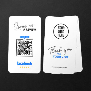 Cartão De Visita Código QR de Avaliações do Facebook Link de Avalia
