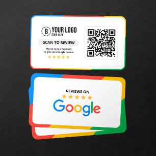 Cartão De Visita Código QR de Avaliações do Google para Clientes Av