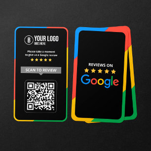 Cartão De Visita Código QR de Avaliações do Google para Clientes Av