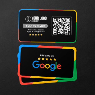 Cartão De Visita Código QR de Avaliações do Google para Clientes Av