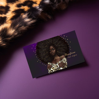 Cartão De Visita Código QR de beleza da Rainha Negra Fashion