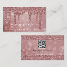 Cartão De Visita Código QR de Bokeh das Unidades Glitter do Sparkle