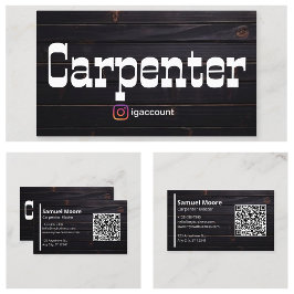 Cartão De Visita Código QR de Carpinteiro