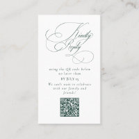 Código QR de Casamento Verde Elegante Emerald Por