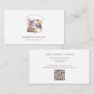 Cartão De Visita Código QR de Catering de Sobremesas de Padaria de