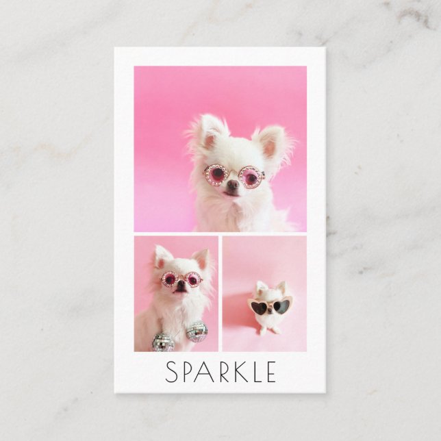 Cartão De Visita Código QR de Colagem de Fotografias Personalizado  (Frente)