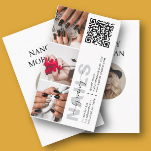 Cartão De Visita Código QR de Colagem de Fotos de Tipografia Modern