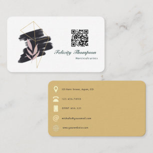 Cartão De Visita Código QR de Colagem de Traços de Pincel de Tendên