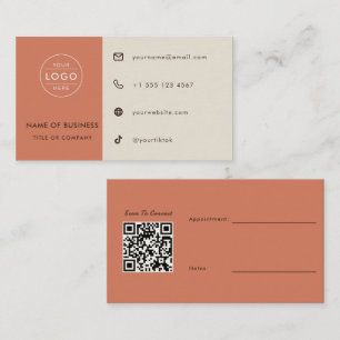 Cartão De Visita Código QR de Compromisso de Fotógrafo Boho Terraco