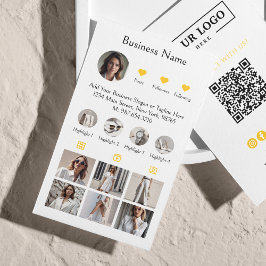 Cartão De Visita Código QR de Conexão do Instagram Scan Amarelo