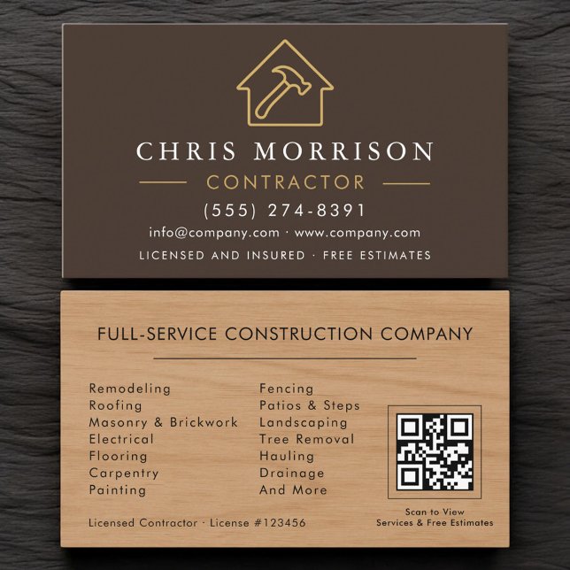 Cartão De Visita Código QR de Construção de Edifícios com Textura d (Criador carregado)