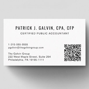 Cartão De Visita Código QR de Contador CPA