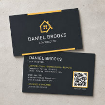 Código QR de Contratante Preto e Dourado Moderno