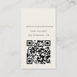 Cartão De Visita Código QR de Degustação de Chocolate Minimalista M