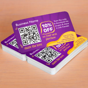 Cartão De Visita Código QR de Desconto do marketing a ser verificad