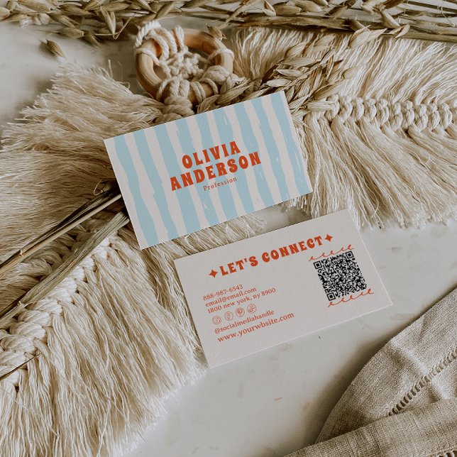 Cartão De Visita Código QR de Diversão de Tendência de Diversão de  (Criador carregado)