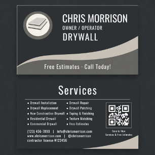 Cartão De Visita Código QR de Drywall