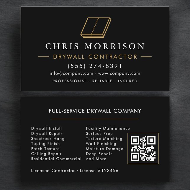 Cartão De Visita Código QR de Drywall Sheetrock (Criador carregado)