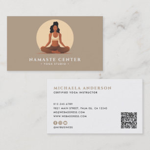 Cartão De Visita Código QR de Encontros Sociais da Posição de Lótus