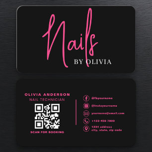 Cartão De Visita Código QR de Especialista em Unhas