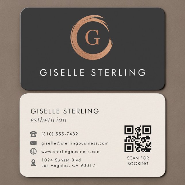 Cartão De Visita Código QR de Esteticista  (Criador carregado)