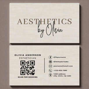 Cartão De Visita Código QR de Esteticista de Cuidados com a Pele Ne