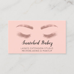 Cartão De Visita Código QR de Extensão Eyelash Makeup de Microbla