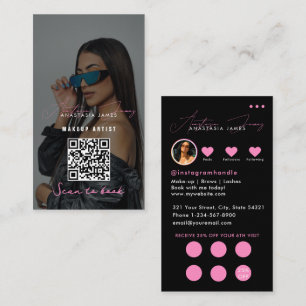 Cartão De Visita Código QR de Fidelidade de Desconto da Grade de Ne