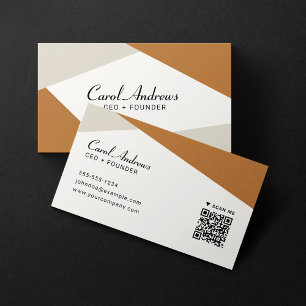 Cartão De Visita Código QR de Formas Geométricas Minimalistas Moder