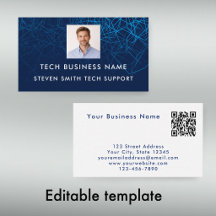Código QR de Foto Azul Moderna Única Tecnologia Pr