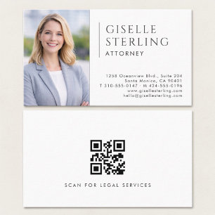 Cartão De Visita Código QR de Foto de Advogado