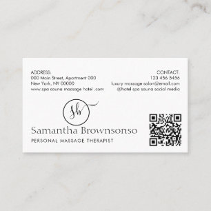 Cartão De Visita Código Qr de Foto de Logo Minimalista Moderno