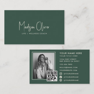 Cartão De Visita Código QR de Foto de Negócios Profissional Minimal