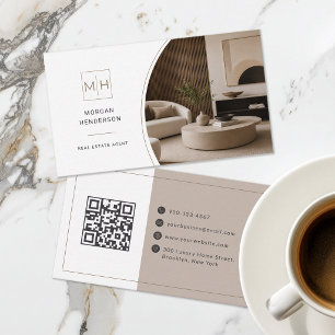Cartão De Visita Código QR de Foto de Propriedade de Corretor de Lu