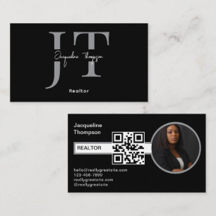 Cartão De Visita Código QR de Foto do Agente Imobiliário do Realtor