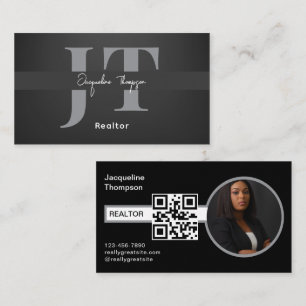 Cartão De Visita Código QR de Foto do Agente Imobiliário do Realtor