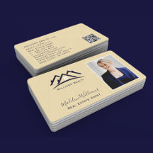 Código QR de Foto do Agente Imobiliário Dourado