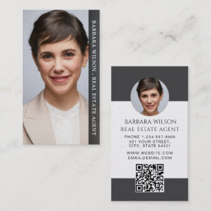 Cartão De Visita Código QR de Foto do Imobiliário Profissional Mode