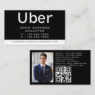 Cartão De Visita Código QR de foto do taxista moderno e trendy