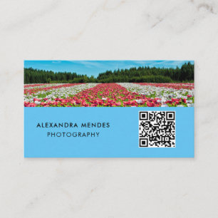 Cartão De Visita Código QR de foto, fotografia fotográfica