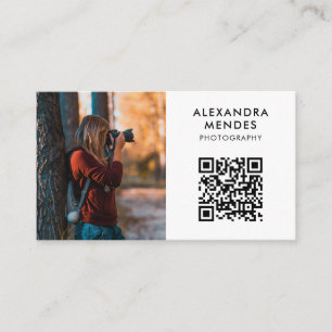 Cartão De Visita Código QR de foto, fotografia fotográfica
