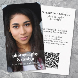 Cartão De Visita Código QR de Foto Moderno Profissional