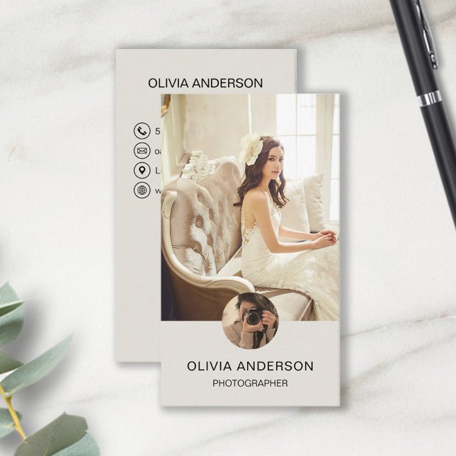 Cartão De Visita Código QR de foto personalizada para mídia social  (Create your own business card  by MINTIC DESIGN STUDIO)