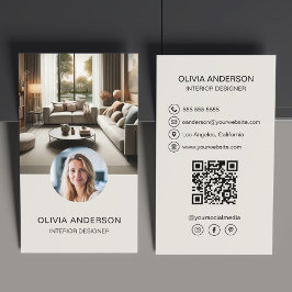 Cartão De Visita Código QR de Foto Personalizada para Redes Sociais
