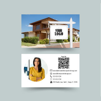 Cartão De Visita Código QR de Foto Profissional de Imóveis